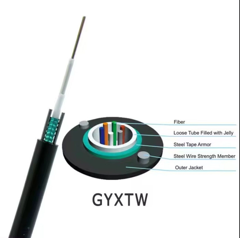 Buitenvezel-optische kabel GYXTW 12 Core Uni-Tube Light Aerial Single Mode