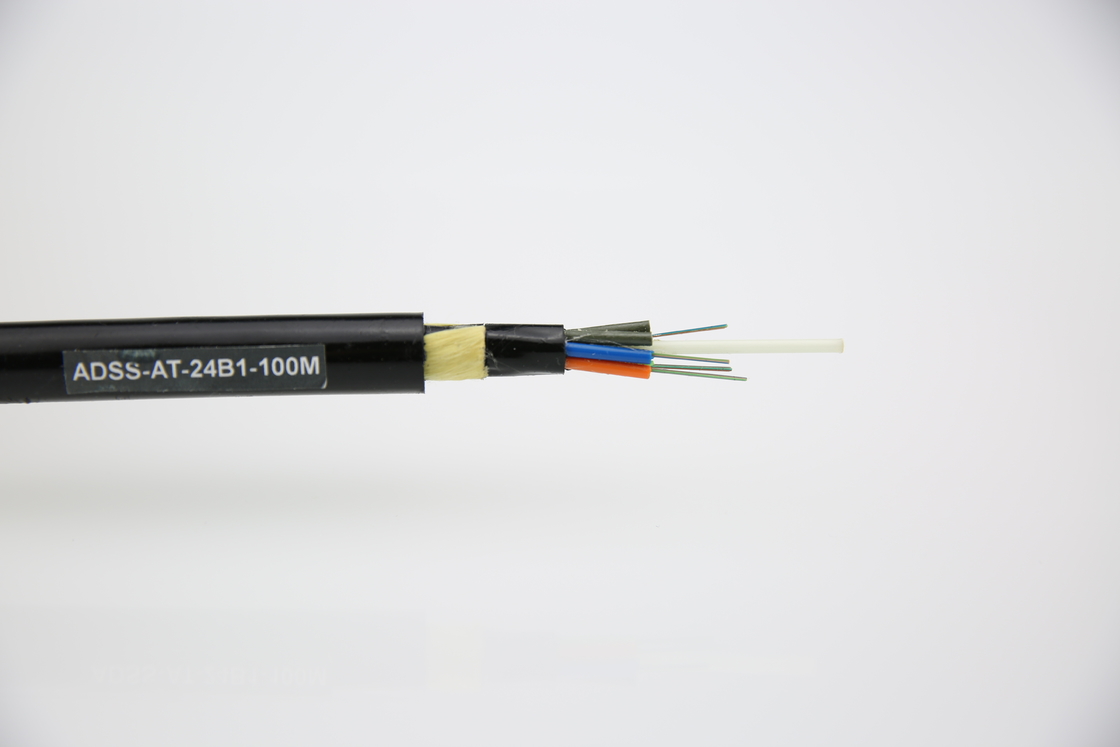 2-144 Kern Alle dielectrische zelfondersteunende luchtoptische kabel ADSS dubbele jas