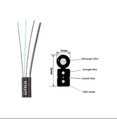 Zelfdragend FTTH-optische vezel-druppelkabel GJYXCH 1/2 kernen Indoor Outdoor