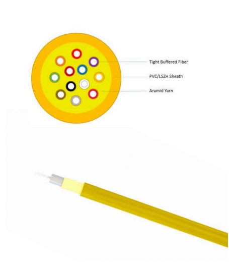 Tight Buffe PVC LSZH Schede Indoor optische kabel GJFJV 4-48 Core