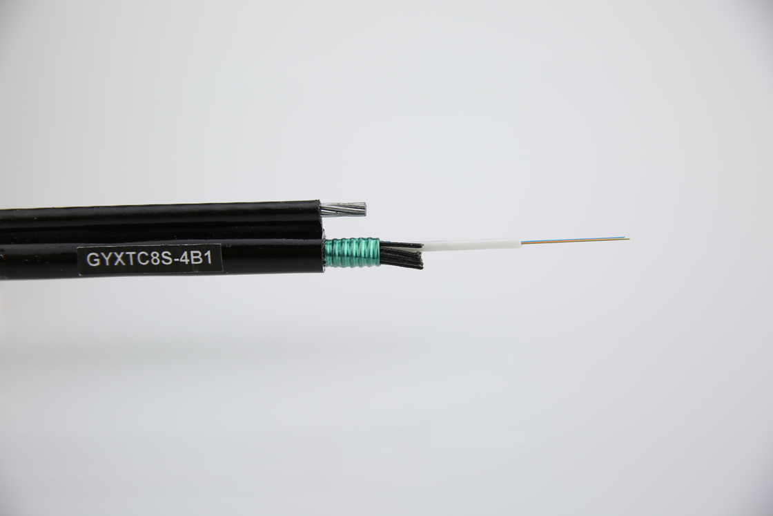 Overhead Aerial Fiber Optic Cable 2 4 6 8 10 12 Core Zelfdragend Stalen band Gyxtc8s Cable