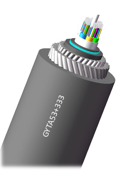 GYTA53+333 Direct Begraven Glasvezel Kabel 2-144 Kernen Dubbele Stalen Draad Verzorgd