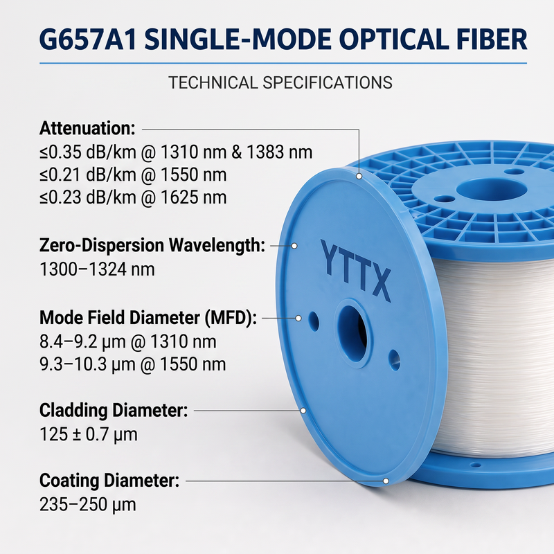 FPV Glasvezel SM glasvezel G657A1 50/60KM Treksterkte 60-70N Ultra-lage demping